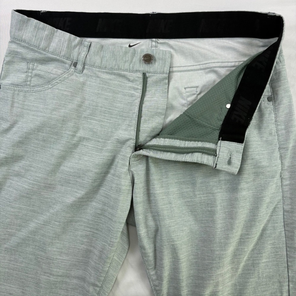 Nike Golf Pants Men 34x32 Dri-FIT Heather Green Performance‎ Chino Trousers - Picture 2 of 10